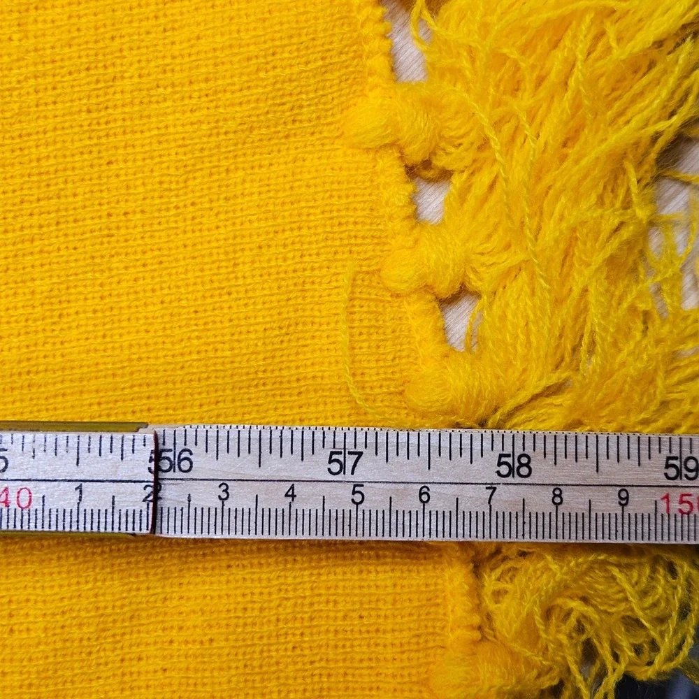 Wallabies Rugby Scarf Unisex OS Yellow Embroidered Fringe Knit Fan Gear